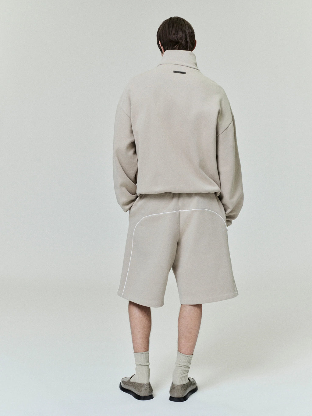 Modern Fleece Track Jacket With Piping