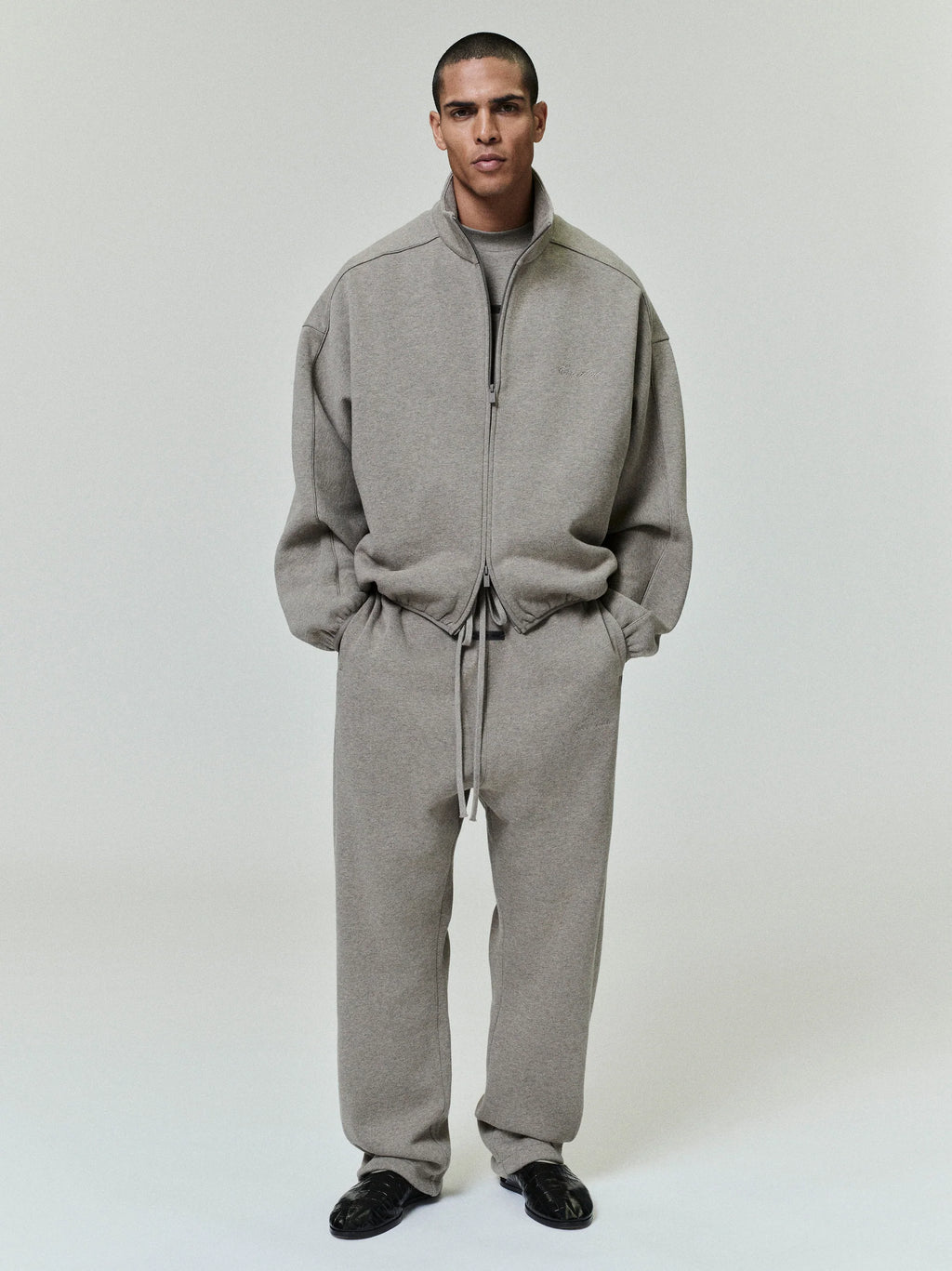 Modern Fleece Track Jacket With Piping